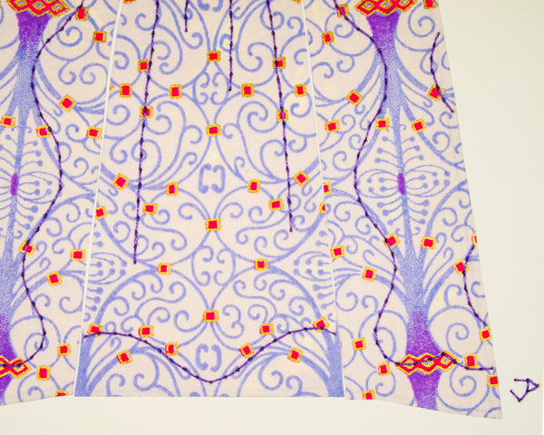 Dress #006: Robe à la française in periwinkle and pale purple. 2014