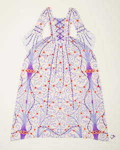 Dress #006: Robe à la française in periwinkle and pale purple. 2014
