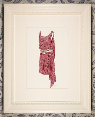 Dress #079.3: 1920s dress in wine and silver