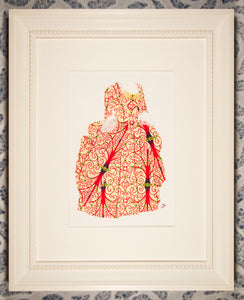 Dress #087: Robe à la française in pink and cream filigree