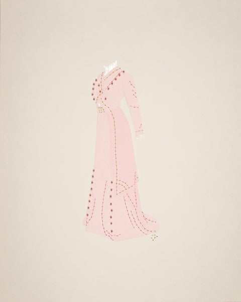 Dress #088: Edwardian afternoon dress in rose with celadon