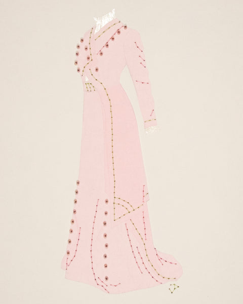 Dress #088: Edwardian afternoon dress in rose with celadon