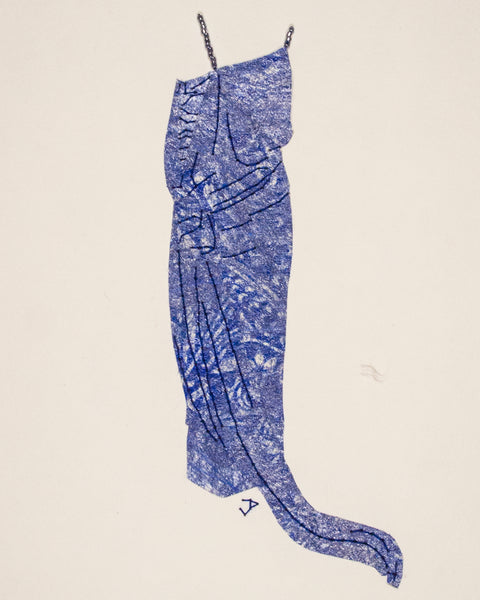 Dress #089: 1920s dress in blue and silver