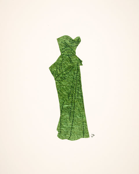 Dress #090: 1950s dress in shimmering green