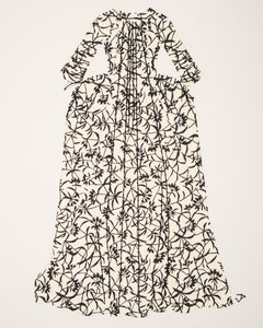 Dress #013: Robe à la française in black and white: back view. 2014