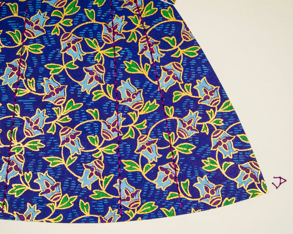 Dress #015: Victorian dress in blue flowers. 2014