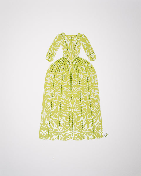 Dress #019: 18th century gown in green. 2014