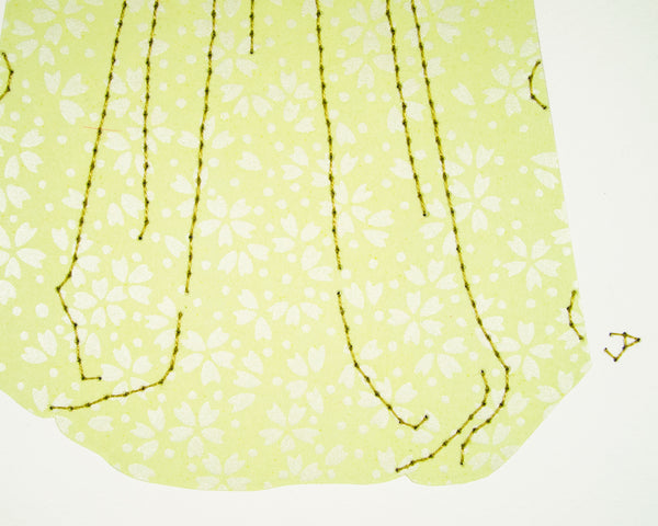 Dress #032: Robe à la française in pale green flowers