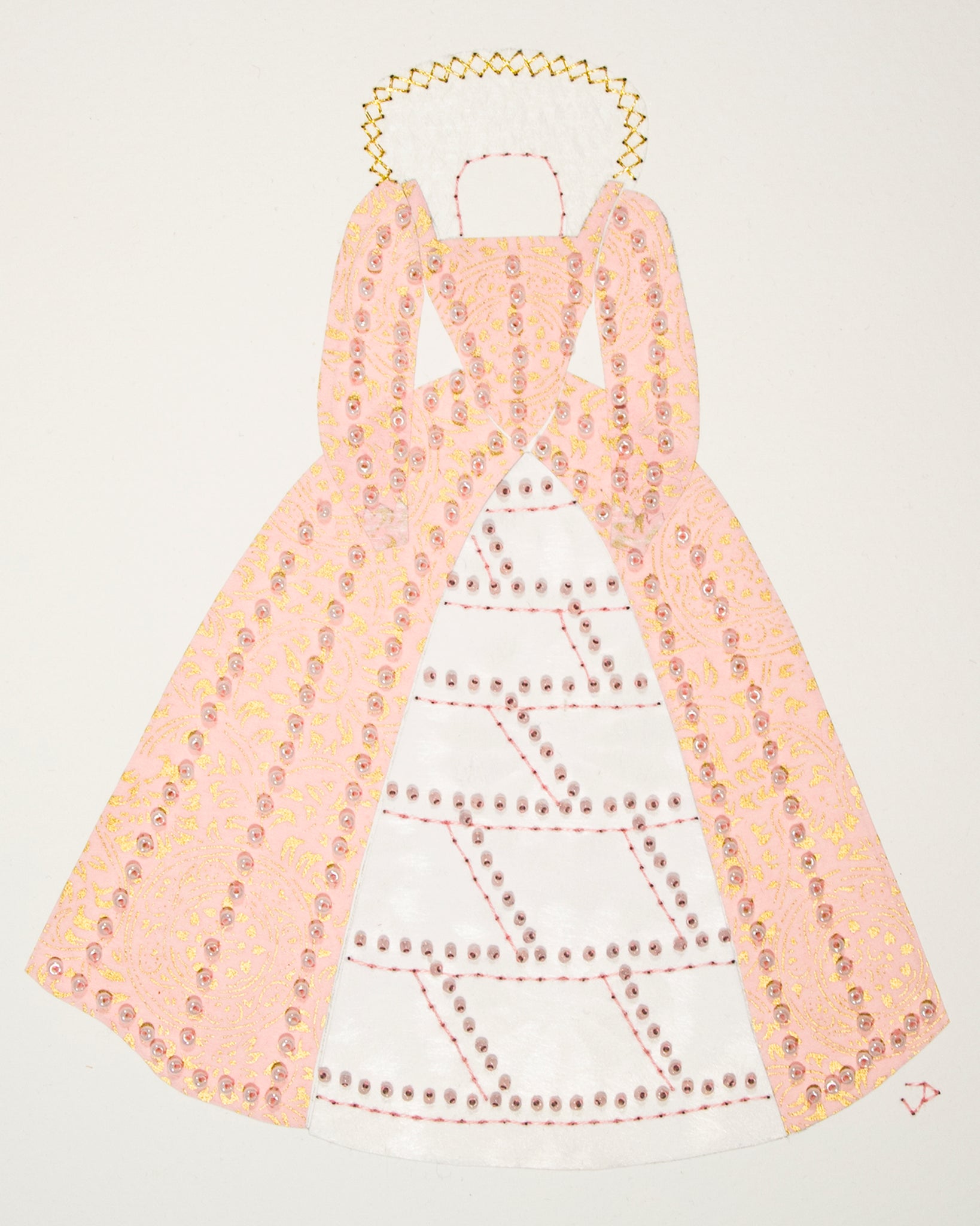 Dress #036: Elizabethan dress in pink and white. 2015