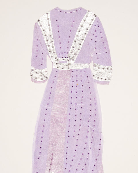 Dress #050.3: Edwardian evening gown in lilac and silver
