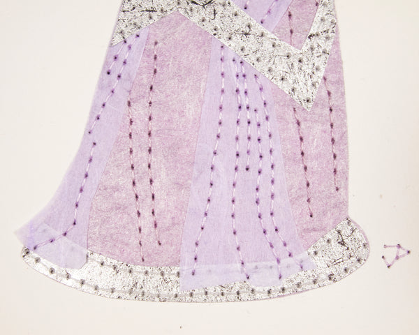 Dress #050.3: Edwardian evening gown in lilac and silver