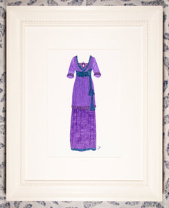 Dress #052.4: Edwardian dress in purple and blue
