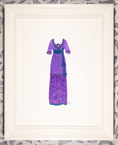 Dress #052.4: Edwardian dress in purple and blue