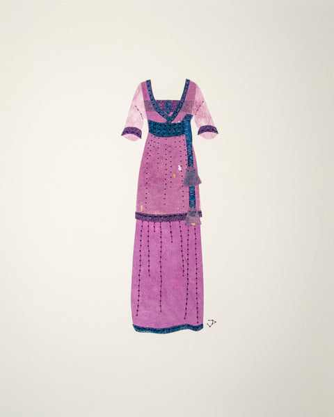 Dress #052: Edwardian dress in purple and blue. 2016