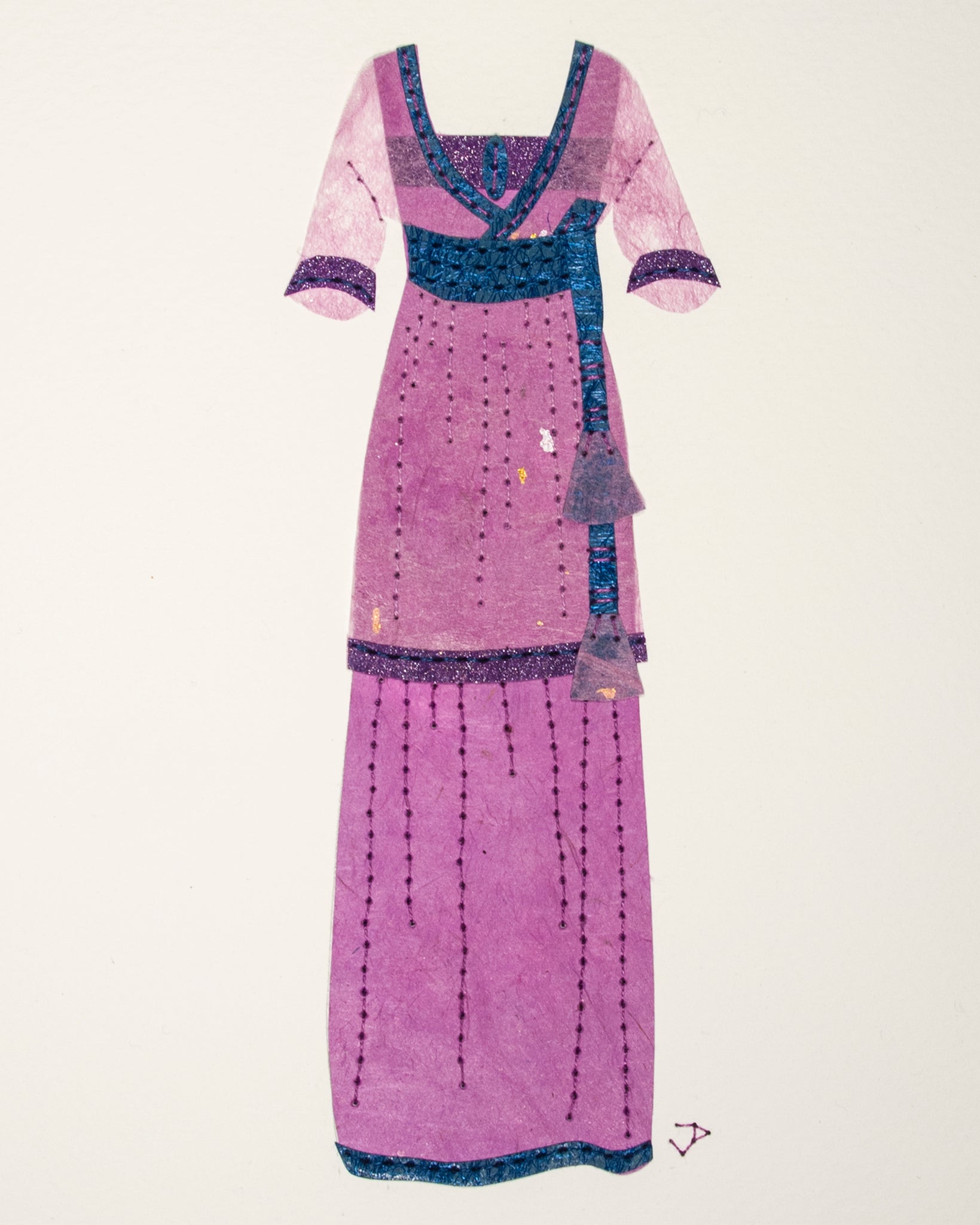 Dress #052: Edwardian dress in purple and blue. 2016