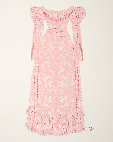 Dress #053: Regency dress in pink filigree. 2016