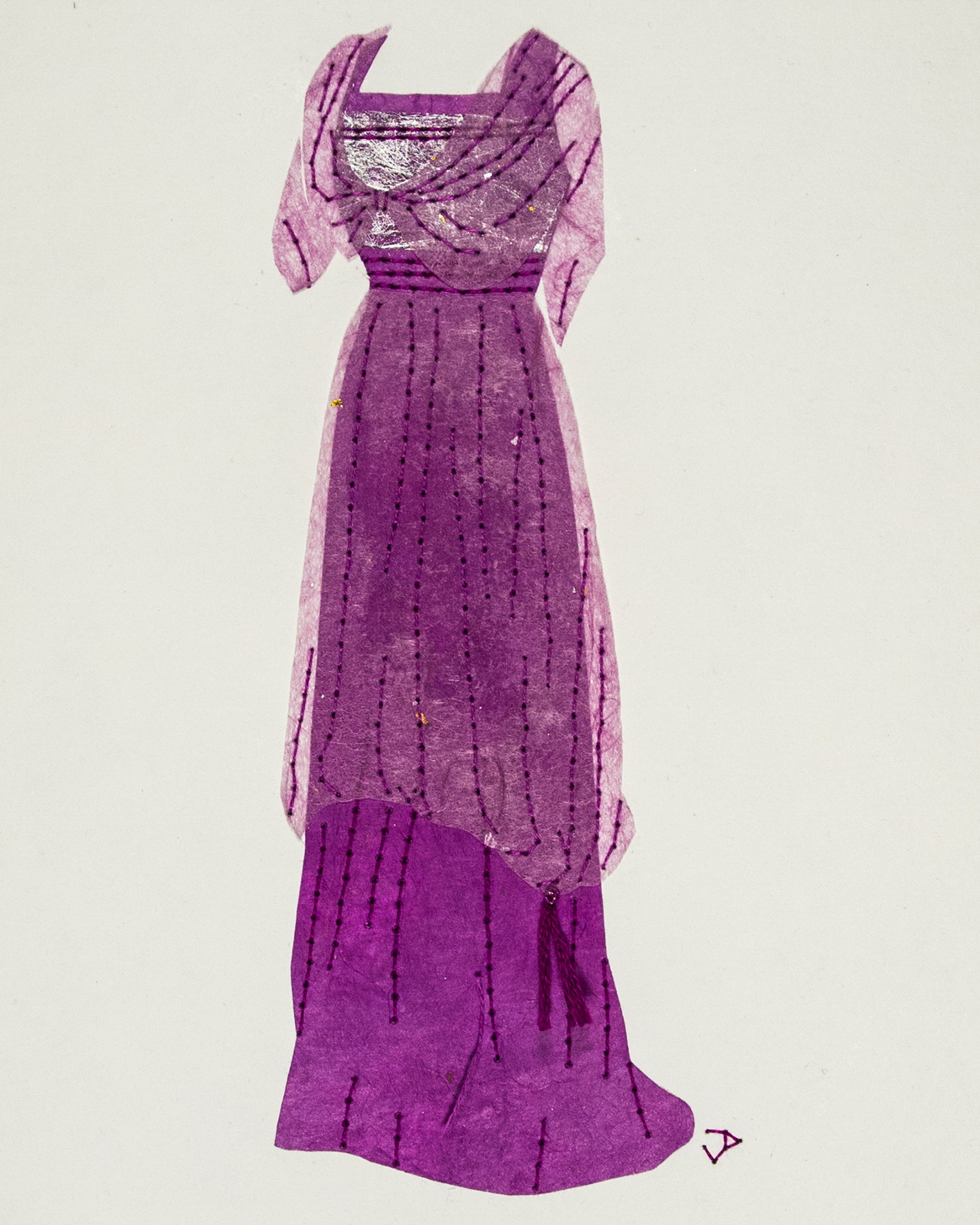 Dress #054.2: Edwardian dress in mulberry. 2017