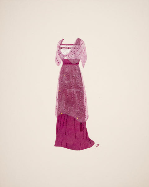 Dress #054.3: Edwardian dress in mulberry. 2019