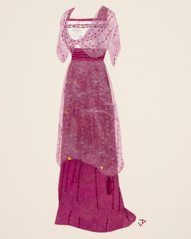 Dress #054.3: Edwardian dress in mulberry. 2019