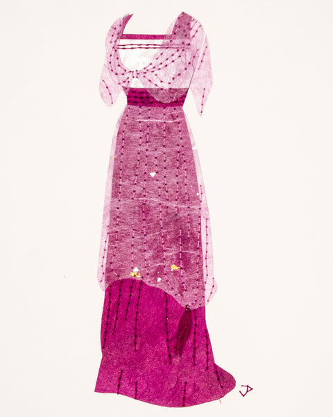 Dress #054.4: Edwardian dress in mulberry. 2020