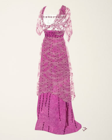 Dress #054: Edwardian dress in mulberry. 2016