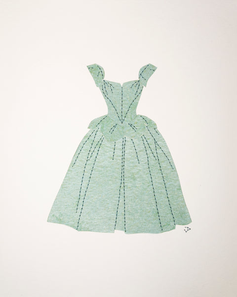 Dress #055: 1950s ‘Petal’ cocktail dress in green. 2016