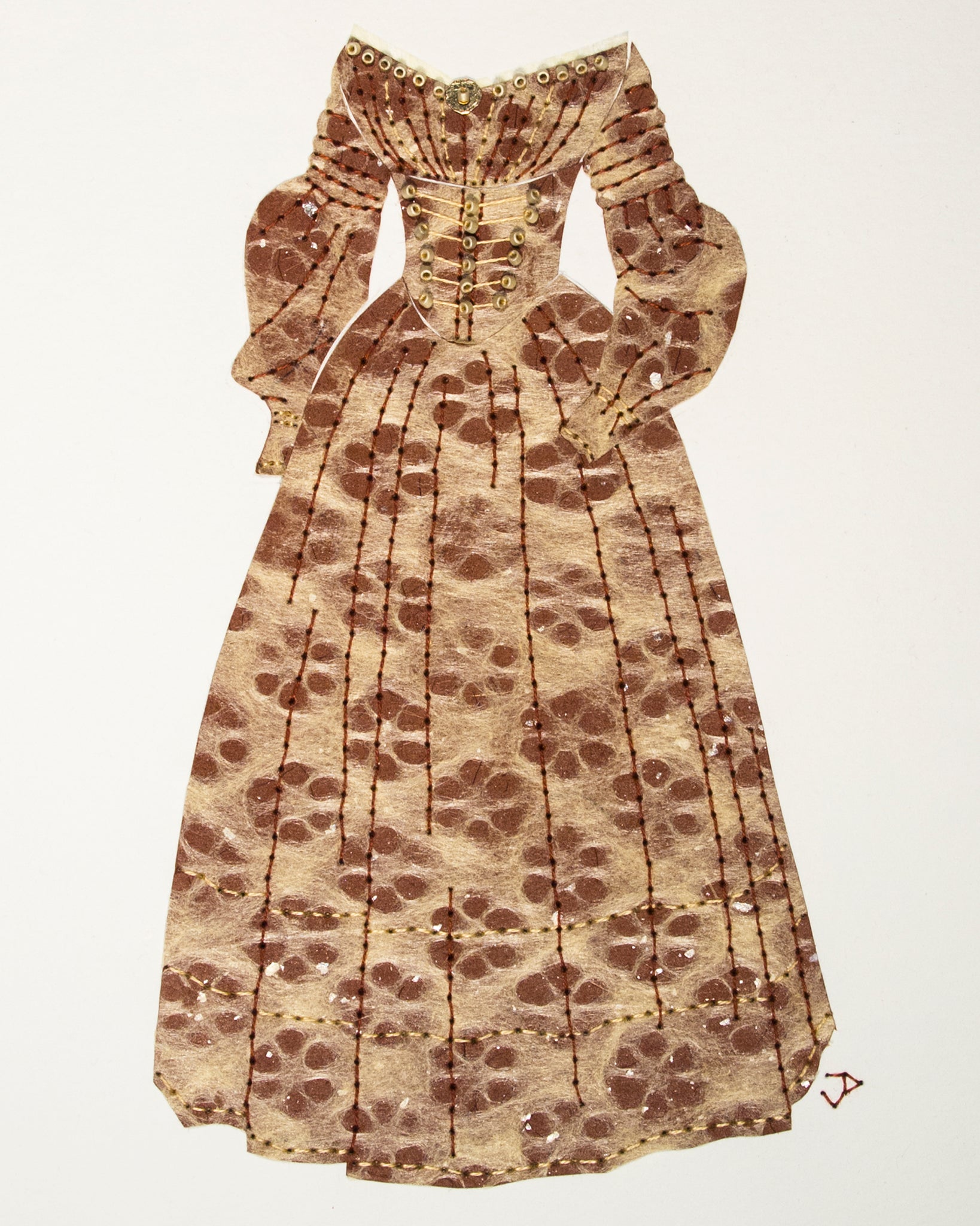 Dress #058: Early Victorian day dress in brown. 2018
