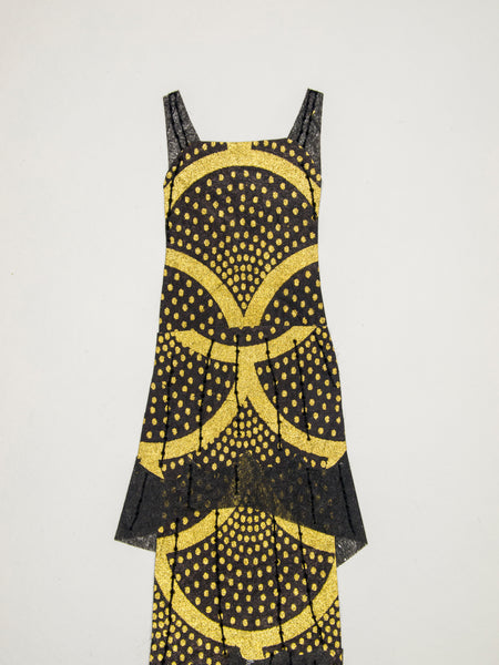 Dress #071.3: 1920s dress in black and gold. 2018
