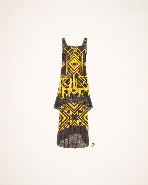 Dress #071.6: 1920s dress in black and gold