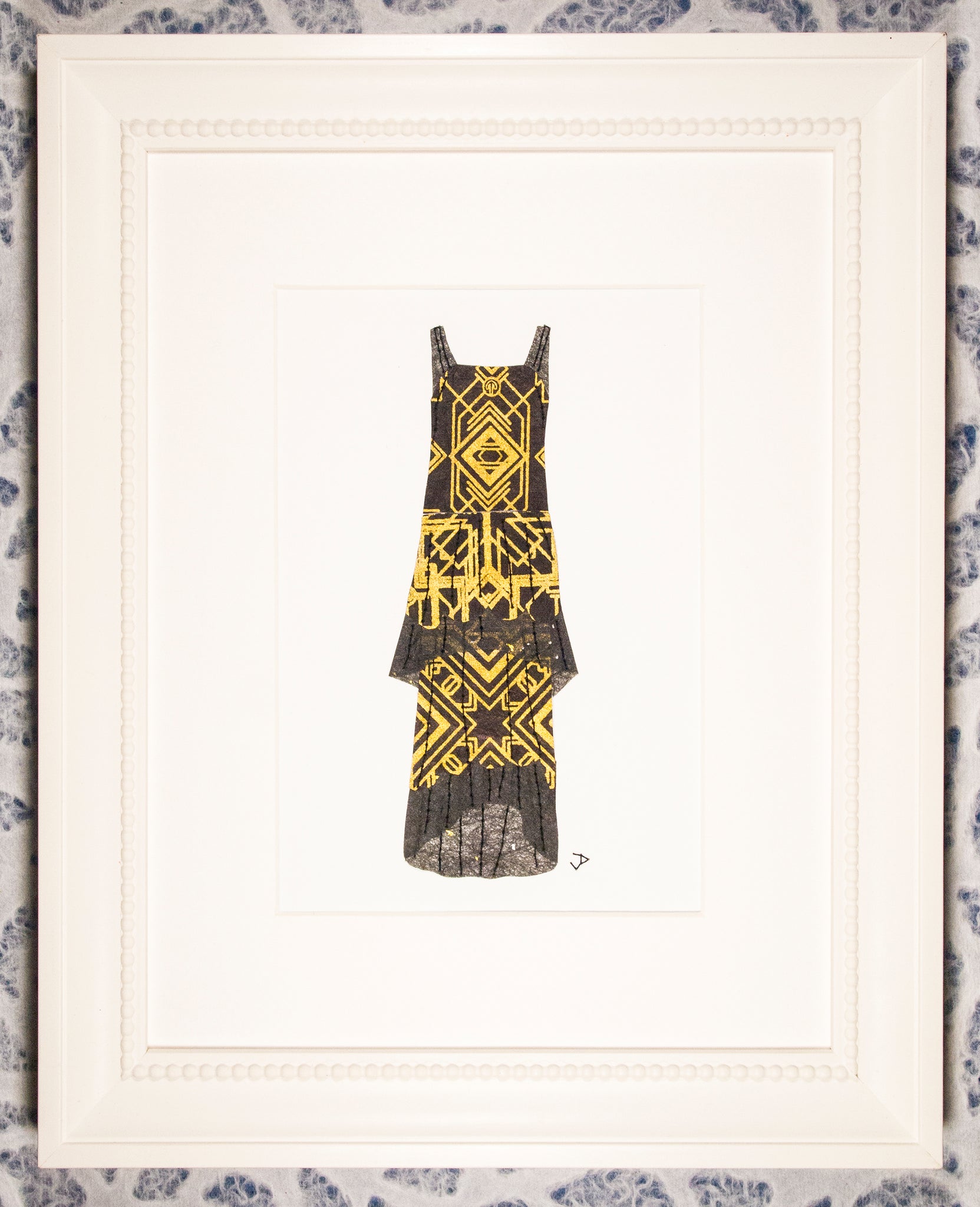 Dress #071.6: 1920s dress in black and gold