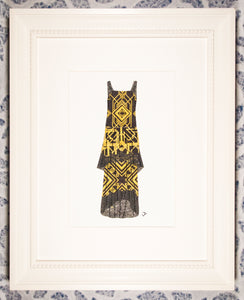 Dress #071.6: 1920s dress in black and gold