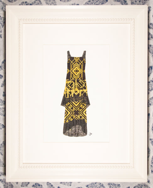Dress #071.6: 1920s dress in black and gold