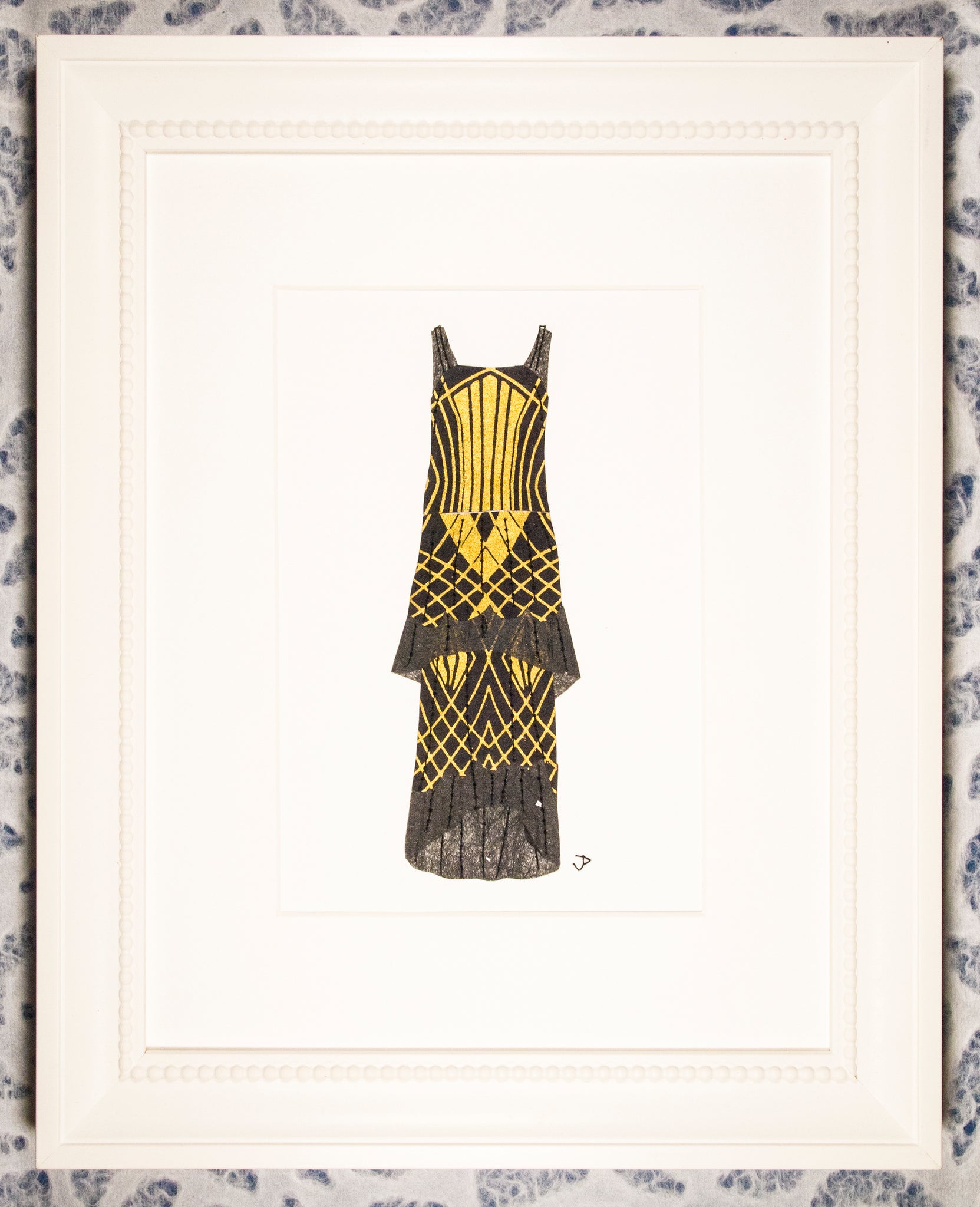 Dress #071.7: 1920s dress in black and gold