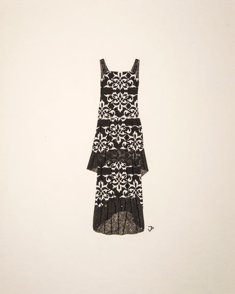 Dress #071: 1920s dress in black and silver. 2016