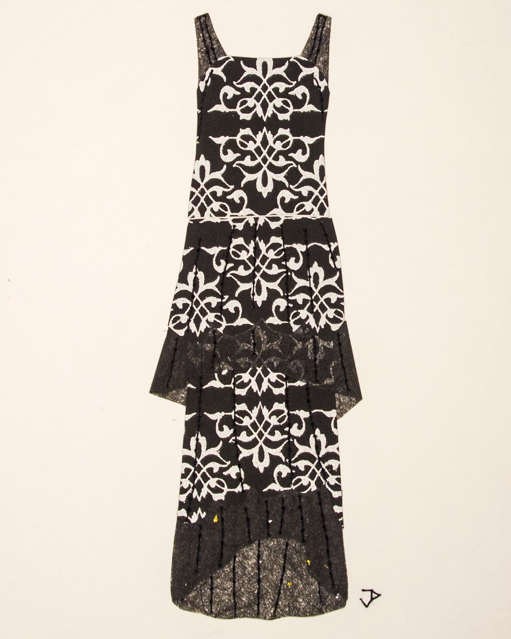 Dress #071: 1920s dress in black and silver. 2016