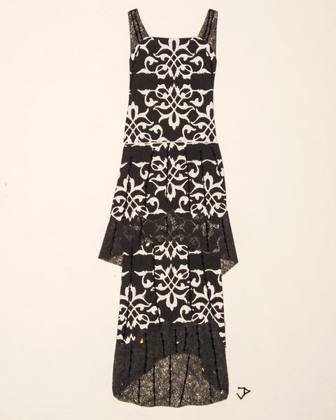 Dress #071: 1920s dress in black and silver. 2016
