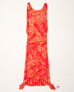 Dress #073: 1920s evening dress in coral brocade. 2018