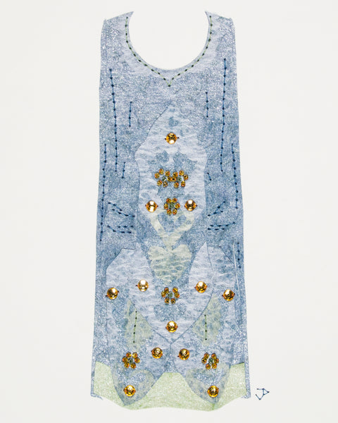 Dress #076: 1920s dress in blue and green. 2016