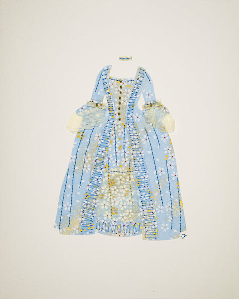 Dress #080: Robe a la française in pale blue. 2019