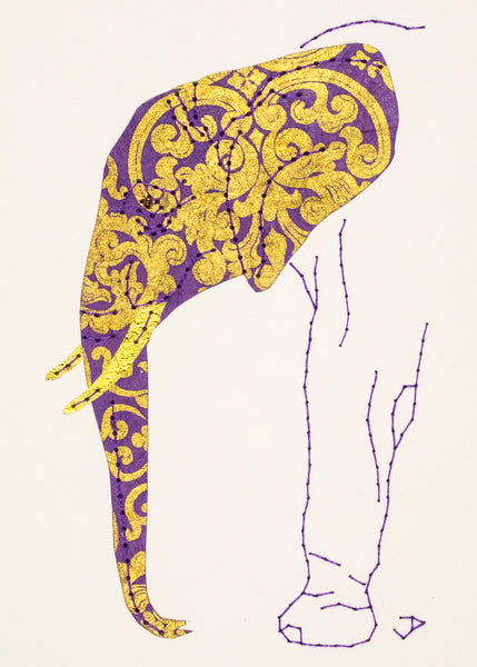Elephant in Purple and Gold