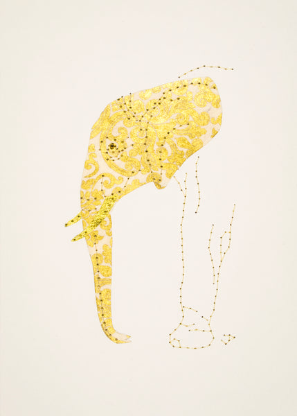 Elephant in Cream and Gold