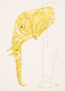 Elephant in Cream and Gold