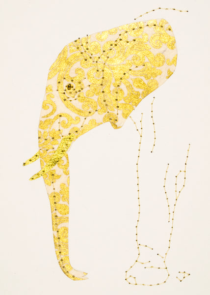 Elephant in Cream and Gold