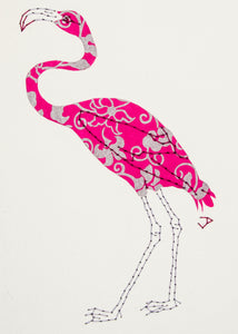 Flamingo in Silver & Magenta
