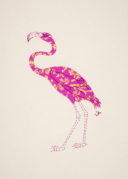 Flamingo in Gold & Mauve