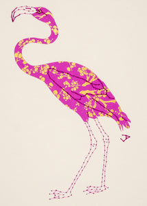 Flamingo in Gold & Mauve