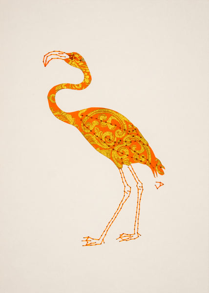 Flamingo in Gold & Orange