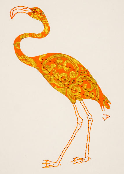 Flamingo in Gold & Orange