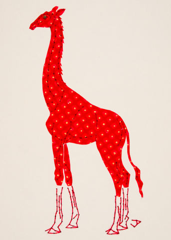 Giraffe in Red & Gold