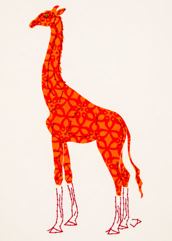 Giraffe in Orange and Red